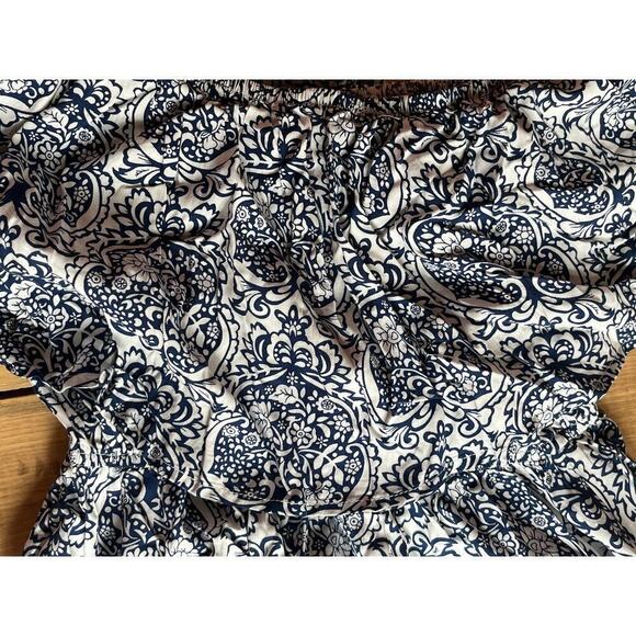 Yidarton Women's Strapless Dark Navy/White Maxi Dress. Floral. Small?? - Picture 5 of 6